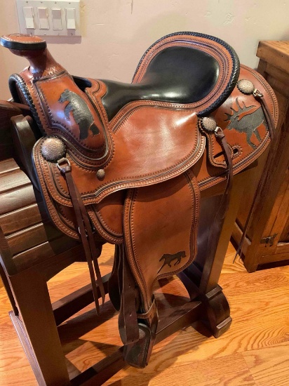 Skyhorse Saddle Co. One of a kind, custom made for owner, womans saddle