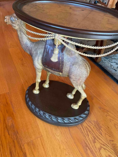 Vintage Camel Figure Pedestal with table top. 29" x 26"