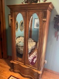 Vintage two door, one drawer armoire, no artificial plant included. 80