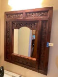Vintage wood, carved, wall mirror. 31