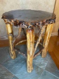 Rustic wood table. 39