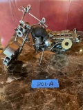 Metal motorcycle hand crafted from nuts, bolts, etc figurine. 7