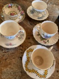 Vintage Cups & Saucers. 5 cups 5 saucers. See pics for manufacturers