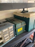 2) organizer boxes with some product, empty tool box & empty tackle box. 4 pieces