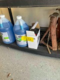 Assorted jacks, 2) wind shield bottle fluid bottles, etc