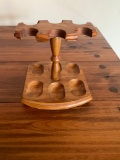 Wood 6 pipe rack
