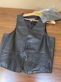 Harley Davidson, Mens Leather Vest size Large, and gloves