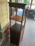 Vintage wood one drawer bar wine cabinet. 70
