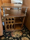 Vintage table/ swivel cabinet. 28