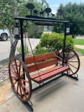 Iron Western Wagon wheel swing