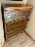 Antique Lawyers bookcase , three sections with glass doors.56