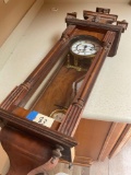 Antique with R & A pendulum wood wall clock. 39