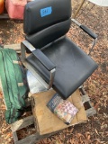 Assorted miscellaneous items. Barber chair, games, floor light, etc