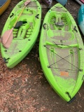 2) Lifetime Lime green Kayaks 9' 9