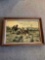 Framed wall art. Signed CM Russell print on canvas. 42