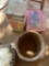 Antique Early Primitive Steel banded Wood Stave Paint Keg Barrel Wire Handle, Collectible Tins &
