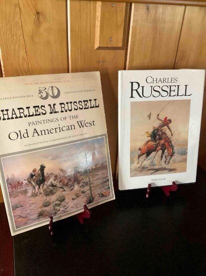 Charles M Russell paintings of the Old American West softcover & Charles Russell hardcover books. 2
