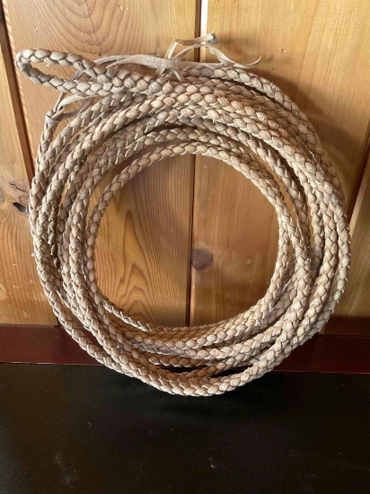 26' Long Rawhide Reata, Hand Braided by Garry McClintock.