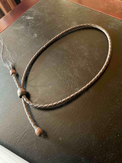 9" braded leather hat band