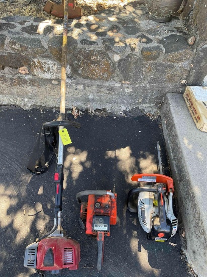 Two Echo chain saws & Kawasaki gas trimmer