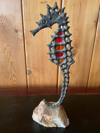 Vintage 15" Seahorse sculpture by Frank Eubanks