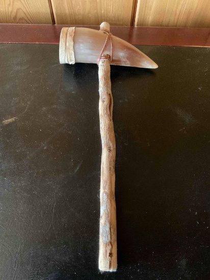 Vintage 15" handle 6.5" horn maraca