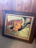 Framed wall art. Signed Robinson painting on canvas. 29