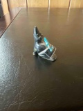 Zuni Fetish Coyote with turquoise eyes. 1.5