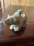Zuni Fetish Bear with turquoise eyes. 2