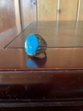 Milt Jordan size 10 ring with turquoise