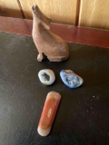 Hand carved wood coyote 1 3/4