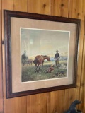 Charles M Russell, Framed wall art. Signed CM Russell print. 24