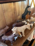 Vintage assorted wood animal hand carved figurines. 12 pieces