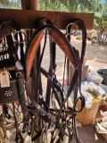 Complete leather driving horse harness, with back band