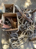 Lot of scrap leather & rope