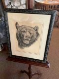 Framed wall art signed Leon Parson print. 12