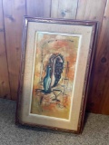 Framed wall art. Signed D Karinson. 20.5