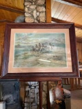 Framed wall art. Russell & Seltzer print. 27.5 W x 15.5 H