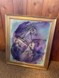 Framed wall art. Signed G Brumfield acrylic on canvas. 24