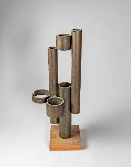 Contemporary Steel Pipe Sculpture (Artist unknown) 28" x 12"