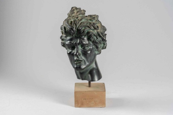 Head bust signed Melcarth 68. 13" x 7"