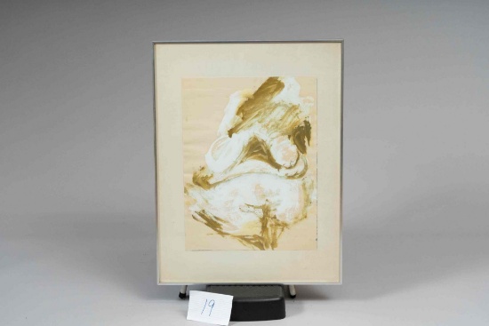 Framed art signed by artist Faiya Fredman 1966