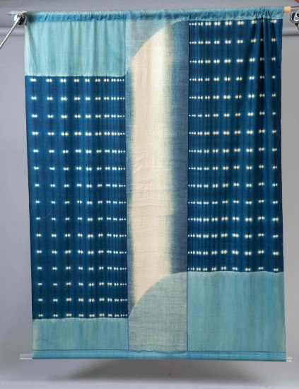 Shihoko Fukumoto. Shibori: Indigo Blue: The City-2. 76-2/4" x 61"