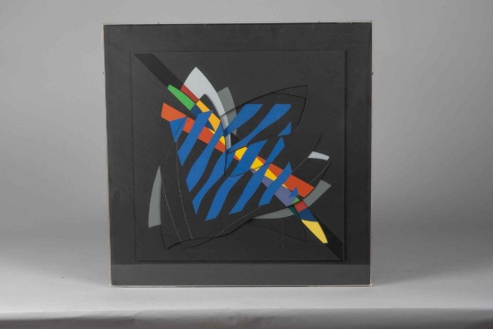 Framed art. Signed Nancy Kay 1986. 25" x 25"