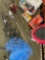 Fishing box with accessories/ items, Tapala knife, bait tolling bucket, net, reels, foshimg pole,