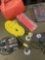 2 1/2 gallon gasoline container, rope with hooks, Tacklife M2,Lokithor starter, etc. 6 pieces