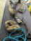 Assorted horse items. Leash with lead, Classic Equine cinch, harness
