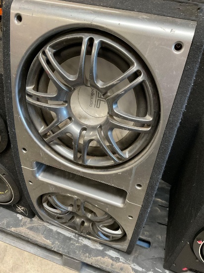 12" JB Polkaudio dual subwoofer. Box 16" x34" x 14"