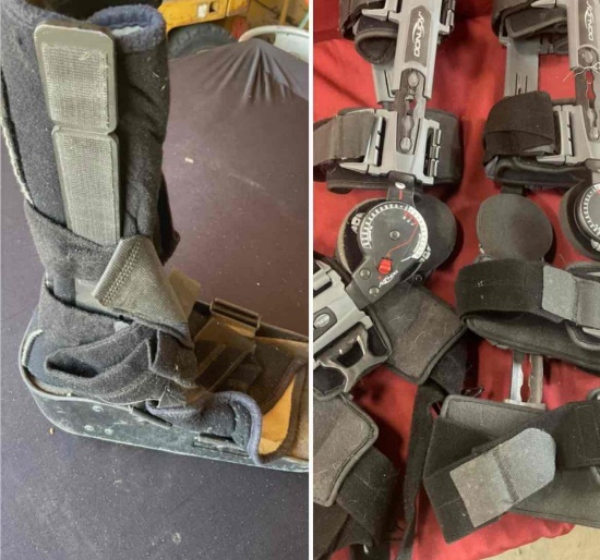 DonJoy knee braces & Maxtrax size L walking boot