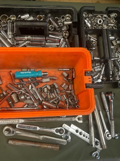 Kliein Tools box and large lot of assorted tools. Over 100 pieces